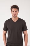 Pamuklu Regular Fit V Yaka Erkek T Shirt 5902719 KAHVE