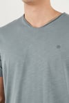Pamuklu Regular Fit V Yaka Erkek T Shirt 5902719 MAVİ