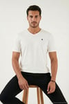 Pamuklu Regular Fit V Yaka Erkek T Shirt 5902719 EKRU