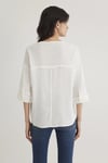 Pamuklu Regular Fit V Yaka Kadın Bluz 121357-22937 EKRU