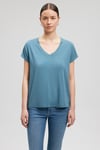 Pamuklu Regular Fit V Yaka Kadın T Shirt 167714-70753 MAVİ