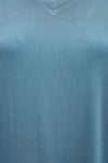 Pamuklu Regular Fit V Yaka Kadın T Shirt 167714-70753 MAVİ