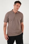 Pamuklu Regular Fit Yarım Fermuarlı 3'lü Paket Erkek Polo Yaka T Shirt 5903008S3 İndigo-Nefti-Toprak