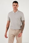 Pamuklu Regular Fit Yarım Fermuarlı 3'lü Paket Erkek Polo Yaka T Shirt 5902915S3 Açık Haki-Mavi-Gri