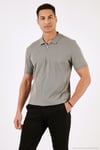 Pamuklu Regular Fit Yarım Fermuarlı 3'lü Paket Erkek Polo Yaka T Shirt 5902738S3 Ekru-Açık Haki-İndigo