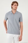 Pamuklu Regular Fit Yarım Fermuarlı 3'lü Paket Erkek Polo Yaka T Shirt 5902434S3 Siyah-Gri-Vizon