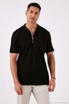 Pamuklu Regular Fit Yarım Fermuarlı 3'lü Paket Erkek Polo Yaka T Shirt 5902738S3 Siyah-Ekru-Açık Haki