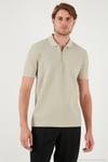 Pamuklu Regular Fit Yarım Fermuarlı 3'lü Paket Erkek Polo Yaka T Shirt 5902434S3 Taş-Antrasit-Vizon