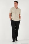 Pamuklu Regular Fit Yarım Fermuarlı 3'lü Paket Erkek Polo Yaka T Shirt 5902738S3 Vizon-Açık Haki-İndigo