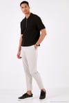 Pamuklu Regular Fit Yarım Fermuarlı 3'lü Paket Erkek Polo Yaka T Shirt 5902738S3 Siyah-Ekru-İndigo