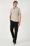 Pamuklu Regular Fit Yarım Fermuarlı 3'lü Paket Erkek Polo Yaka T Shirt 5902434S3 Taş-Açık Haki-Mavi
