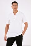 Pamuklu Regular Fit Yarım Fermuarlı 3'lü Paket Erkek Polo Yaka T Shirt 5902434S3 Ekru-Vizon-Mavi