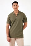 Pamuklu Regular Fit Yarım Fermuarlı 3'lü Paket Erkek Polo Yaka T Shirt 5902434S3 Siyah-Haki-Antrasit