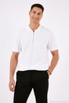 Pamuklu Regular Fit Yarım Fermuarlı 3'lü Paket Erkek Polo Yaka T Shirt 5902434S3 Siyah-Ekru-Ekru