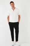 Pamuklu Regular Fit Yarım Fermuarlı 3'lü Paket Erkek Polo Yaka T Shirt 5902738S3 Siyah-Ekru-Açık Haki