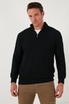 Pamuklu Regular Fit Yarım Fermuarlı Dik Yaka 2'li Paket Erkek Sweat 5905716S2 SİYAH-KOYU KAHVE