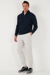 Pamuklu Regular Fit Yarım Fermuarlı Dik Yaka Erkek Sweat 5905716 KOYU LACİVERT