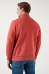 Pamuklu Regular Fit Yarım Fermuarlı Dik Yaka Erkek Sweat 59052592 KİREMİT