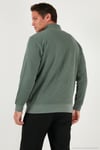 Pamuklu Regular Fit Yarım Fermuarlı Dik Yaka Erkek Sweat 5905716 HAKİ