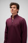Pamuklu Regular Fit Yarım Fermuarlı Dik Yaka Erkek Sweat EM580-BRD BORDO