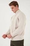 Pamuklu Regular Fit Yarım Fermuarlı Dik Yaka Erkek Sweat 59052592 KUM
