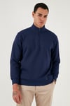 Pamuklu Regular Fit Yarım Fermuarlı Dik Yaka Erkek Sweat 5905470 İNDİGO