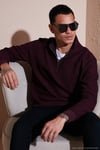 Pamuklu Regular Fit Yarım Fermuarlı Dik Yaka 2'li Paket Erkek Sweat 5905716S2 EKRU-VİŞNE