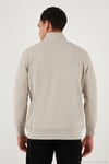 Pamuklu Regular Fit Yarım Fermuarlı Dik Yaka Erkek Sweat 5905470 TAŞ