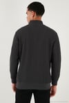 Pamuklu Regular Fit Yarım Fermuarlı Dik Yaka 2'li Paket Erkek Sweat 5905716S2 Koyu Kahve-Antrasit