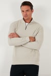 Pamuklu Regular Fit Yarım Fermuarlı Dik Yaka 2'li Paket Erkek Sweat 5905716S2 Antrasit-Taş