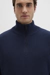 Pamuklu Regular Fit Yarım Fermuarlı Dik Yaka Erkek Kazak 0710268-82318 KOYU LACIVERT