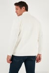 Pamuklu Regular Fit Yarım Fermuarlı Dik Yaka Erkek Sweat 5905470 EKRU