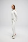 Pamuklu Regular Fit Yarım Fermuarlı Dik Yaka Kadın Sweat EF557-OF BEYAZ