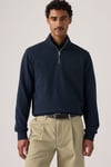 Pamuklu Regular Fit Yarım Fermuarlı Dik Yaka Erkek Sweat 001TU-0005 LACİVERT