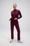 Pamuklu Regular Fit Yarım Fermuarlı Dik Yaka Kadın Sweat EF557-BRD BORDO