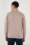 Pamuklu Regular Fit Yarım Fermuarlı Dik Yaka Erkek Sweat 59052592 GÜL