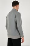 Pamuklu Regular Fit Yarım Fermuarlı Dik Yaka Erkek Sweat 5905470 AÇIK HAKİ