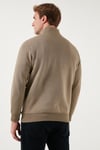 Pamuklu Regular Fit Yarım Fermuarlı Dik Yaka Erkek Sweat 59052592 Vizon Yeşili