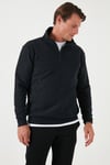 Pamuklu Regular Fit Yarım Fermuarlı Dik Yaka Erkek Kazak 456112 ANTRASİT