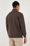 Pamuklu Regular Fit Yarım Fermuarlı Dik Yaka Erkek Sweat 5905470 KOYU KAHVE