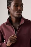 Pamuklu Regular Fit Yarım Fermuarlı Dik Yaka Erkek Sweat 001TU-0007 BORDO