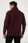 Pamuklu Regular Fit Yarım Fermuarlı Dik Yaka Erkek Kazak 456112 MÜRDÜM