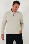 Pamuklu Regular Fit Yarım Fermuarlı Dik Yaka Erkek Sweat 5905716 TAŞ