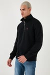 Pamuklu Regular Fit Yarım Fermuarlı Dik Yaka Erkek Sweat 001TU-0000 SİYAH