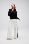 Pamuklu Regular Fit Yarım Fermuarlı Dik Yaka Kadın Sweat EF557-BK SİYAH