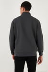 Pamuklu Regular Fit Yarım Fermuarlı Dik Yaka Erkek Sweat 5905470 ANTRASİT