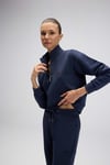 Pamuklu Regular Fit Yarım Fermuarlı Dik Yaka Kadın Sweat EF557-NV LACİVERT