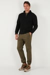 Pamuklu Regular Fit Yarım Fermuarlı Dik Yaka Erkek Sweat 5905470 SİYAH