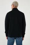 Pamuklu Regular Fit Yarım Fermuarlı Dik Yaka Erkek Sweat 001TU-0000 SİYAH