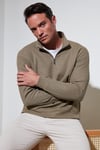 Pamuklu Regular Fit Yarım Fermuarlı Dik Yaka Erkek Sweat 5905716 KOYU VİZON